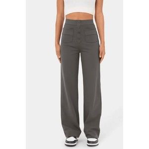 Halara High Waisted Button Front Multiple Pocket Straight Leg Pants Size M NEW